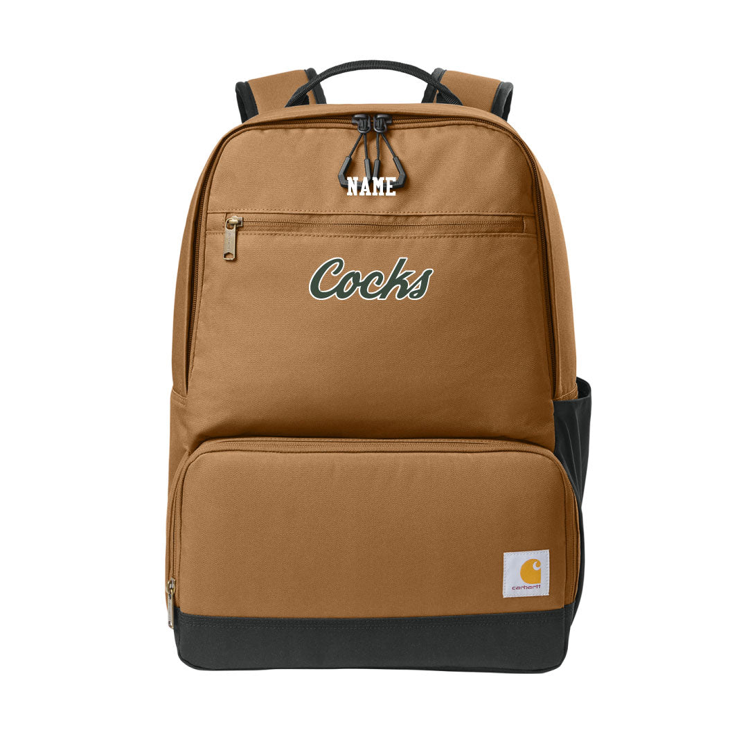 USC Rugby Carhartt® Two-Compartment Cooler Backpack Logowear University of So. Carolina Rugby Green w White Outline