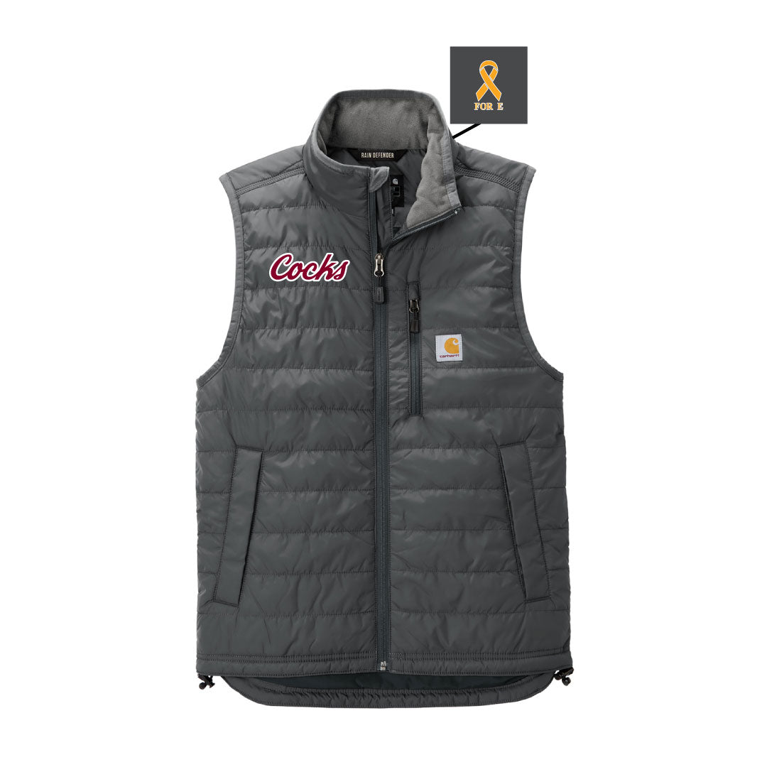 USC Rugby Carhartt® Gilliam Vest Logowear University of So. Carolina Rugby Red w White Outline Mens S