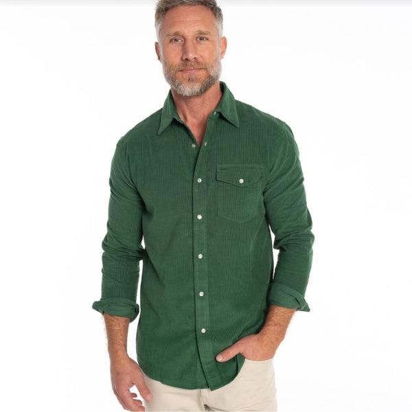Criquet Men's Long Sleeve Corduroy Pearl Snap