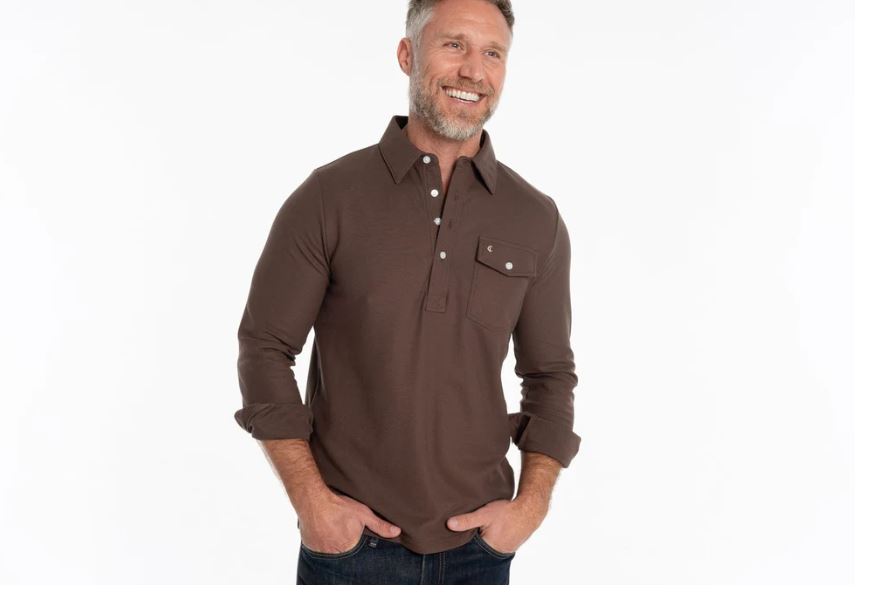Criquet Men's Long Sleeve Players Shirt Apparel Criquet Espresso Martini Small