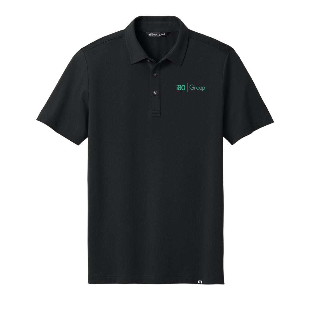 i80 Group TravisMathew Glenview Solid Polo Logowear i 80 Group Black Mens S