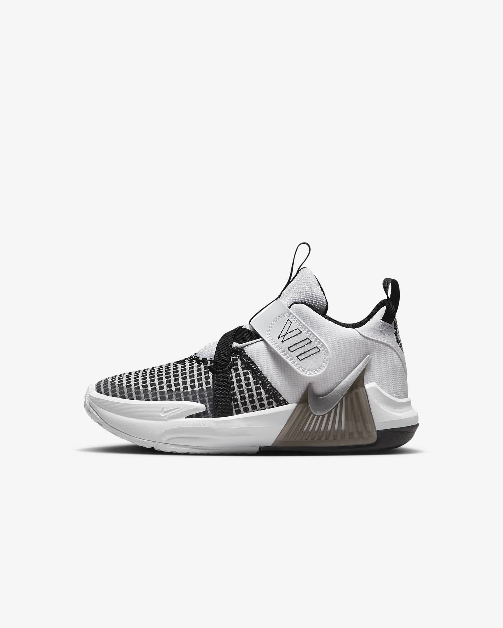 Nike Kids' LeBron Witness 7 (PS) Footwear Nike White/Metallic Silver/Black-100 1 