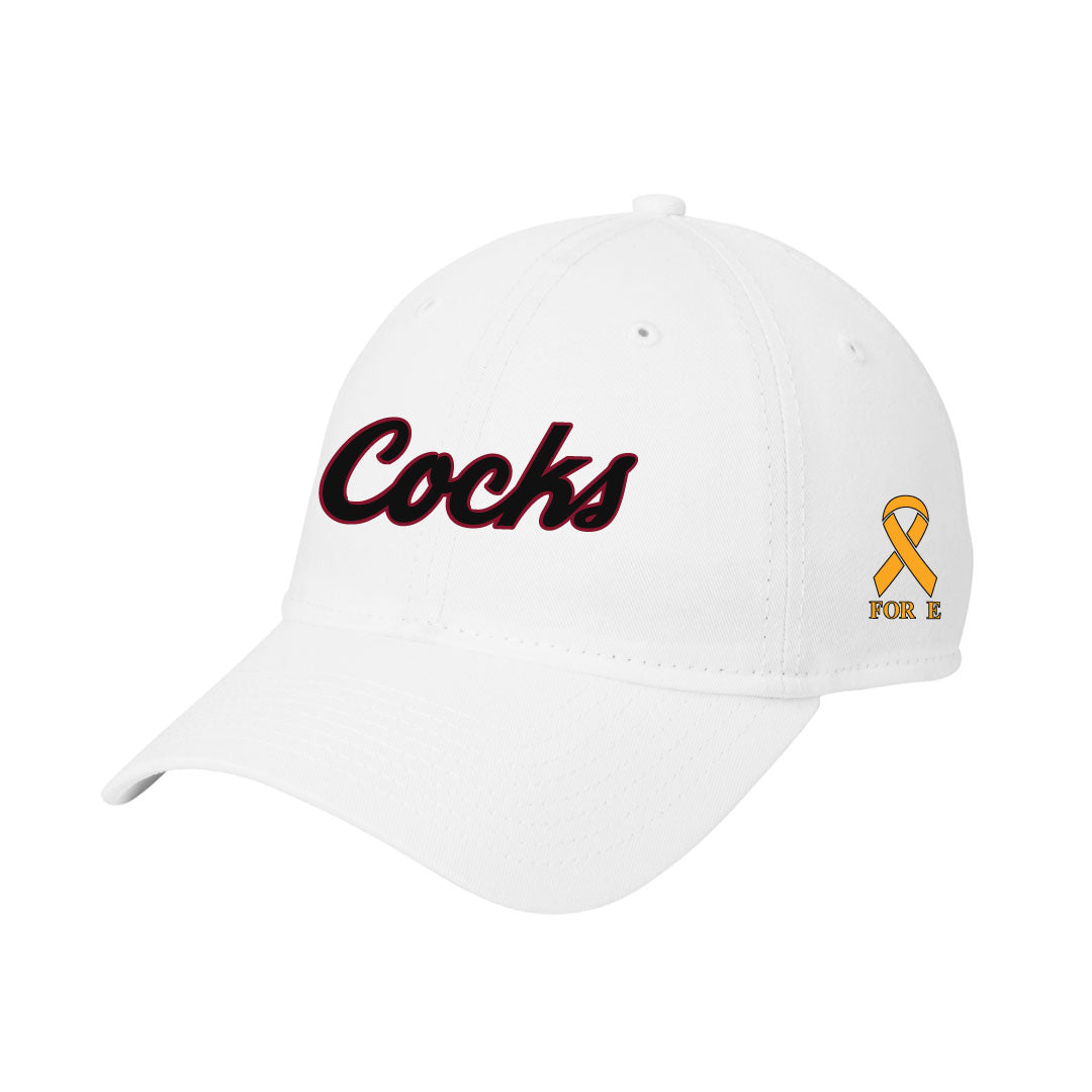 USC Rugby New Era® Adjustable Unstructured Cap Logowear University of So. Carolina Rugby Black w Red Outline White Hat