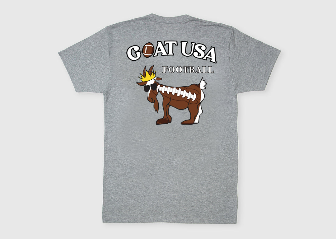 Goat USA Youth Football T-Shirt Apparel Goat USA Gray Youth Small 