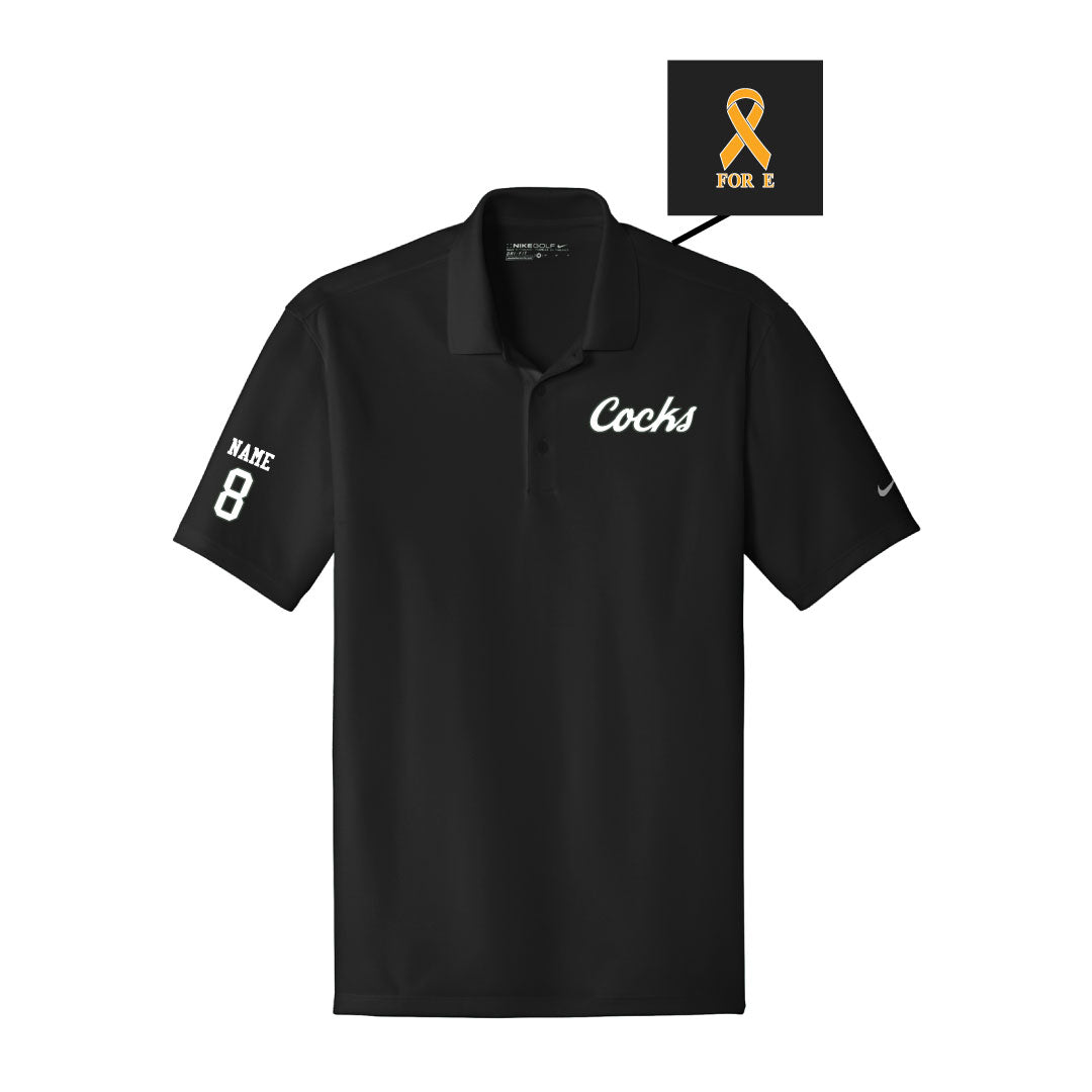 USC Rugby Black Nike Dri-FIT Classic Fit Polo Logowear University of So. Carolina Rugby White w Green Outline Mens S