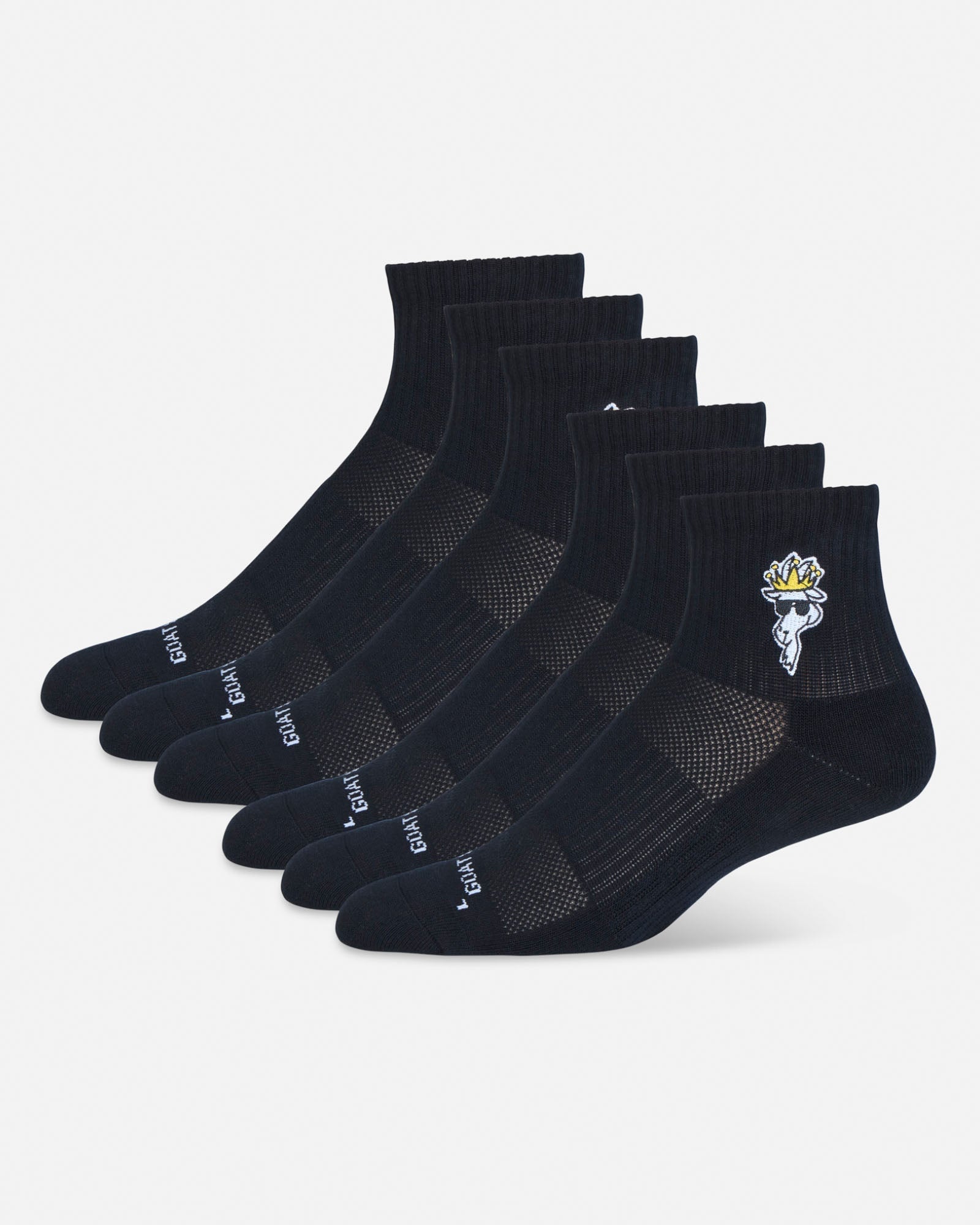 Goat USA OG Socks 6 Pack Quarter Apparel Goat USA Black Youth
