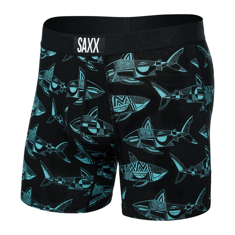 SAXX Mens' Vibe Super Soft Boxer Brief Apparel SAXX Eric Abel-Sharks Small 