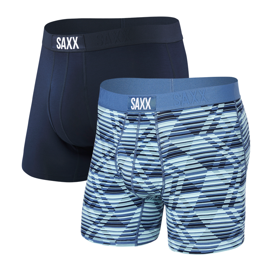 Saxx Men's Ultra Boxer Brief 2-Pack Apparel SAXX Dazed Argyle/Navy Small 