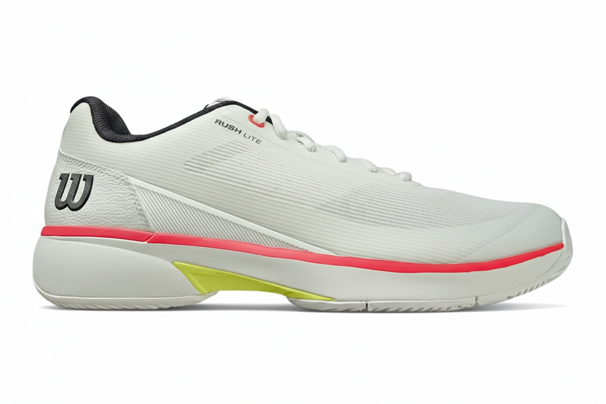 Wilson Men's Rush Lite 5 Footwear Wilson White/Black/Infrared 8