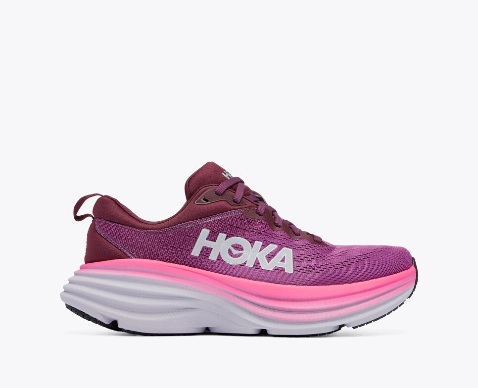 Hoka Women's Bondi 8 Footwear Hoka One One BeautyBerry/Grape Wine-BGWN 8 Medium