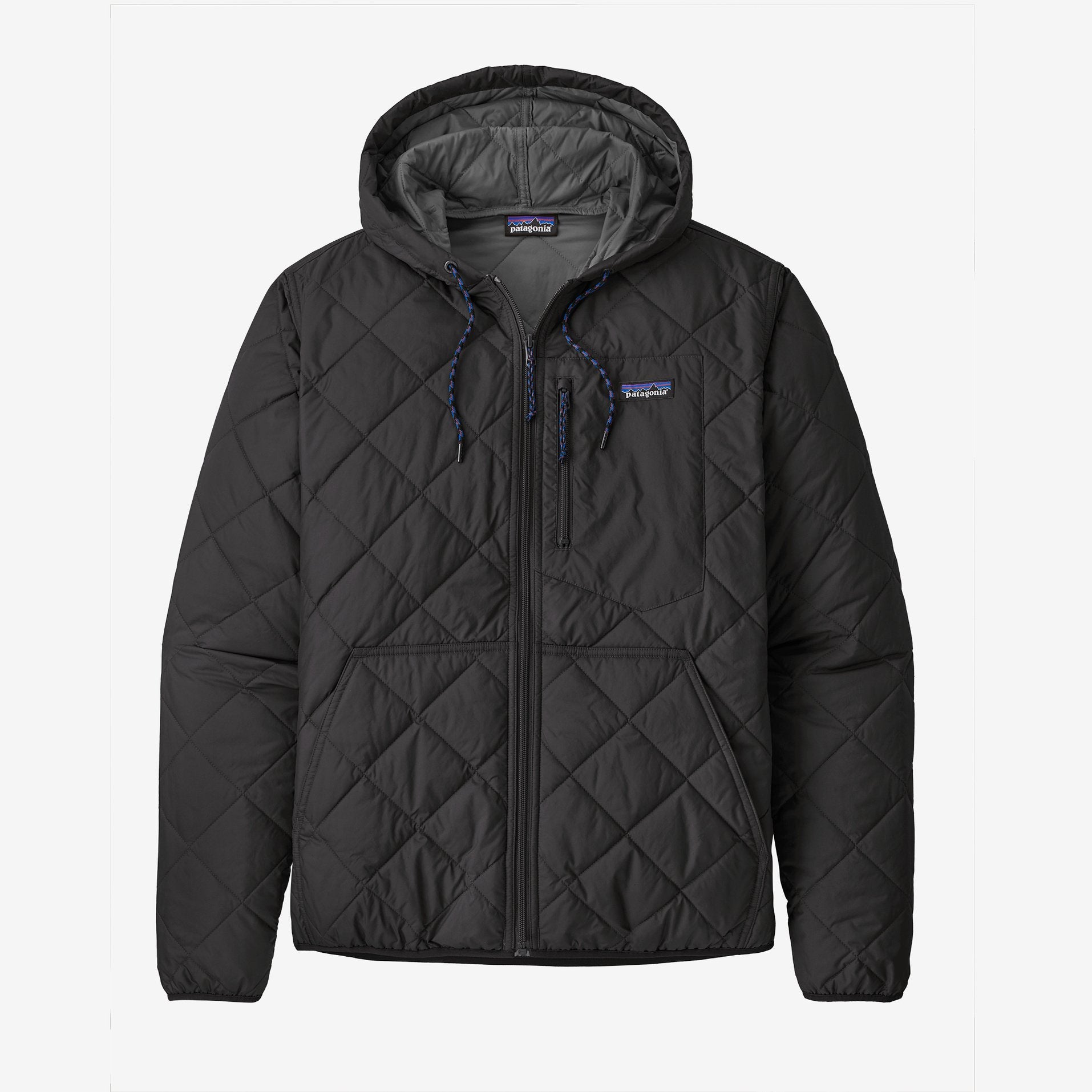 Patagonia Men's Diamond Quilted Bomber Hooded Jacket Apparel Patagonia Black-BLK Small 