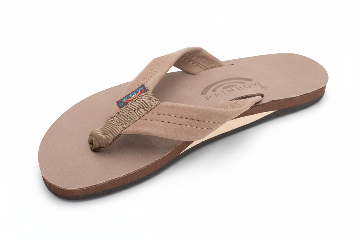 Rainbow Women's Single Layer Thick Strap Sandal Footwear Rainbow Sandals Dark Brown Small 5.5-6.5