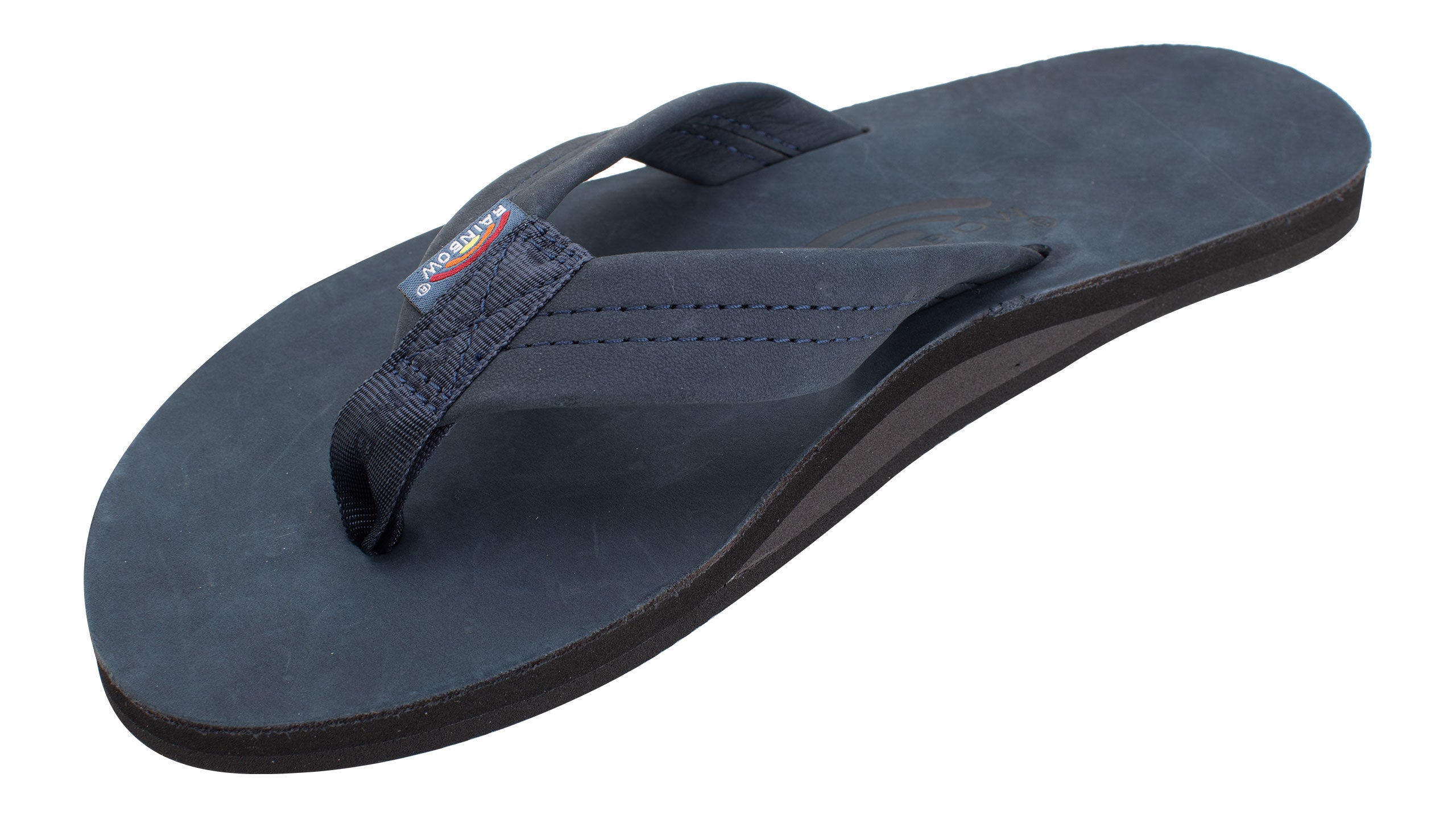 Rainbow Men's Single Layer Thick Strap Sandal Footwear Rainbow Sandals Medium 8.5-9.5 Navy 