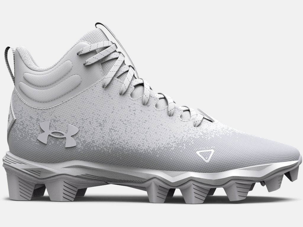 Under Armour Men's Spotlight Franchise RM 2.0 Football Cleats Footwear Under Armour White/White/Metallic Silver-100 6.5 