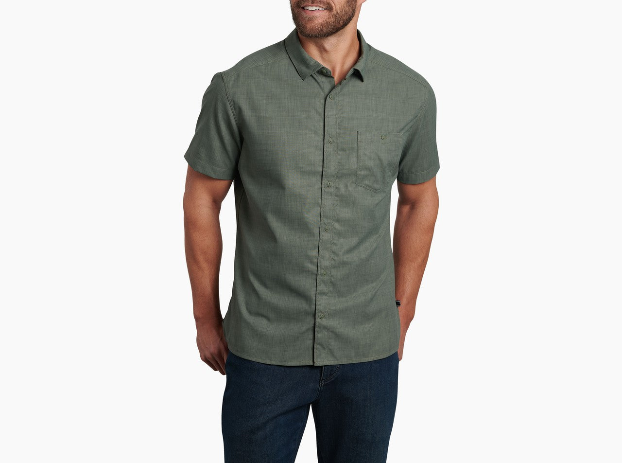 Kuhl Mens Persuader Ss Full Button Apparel Kuhl Small Dark Forest 