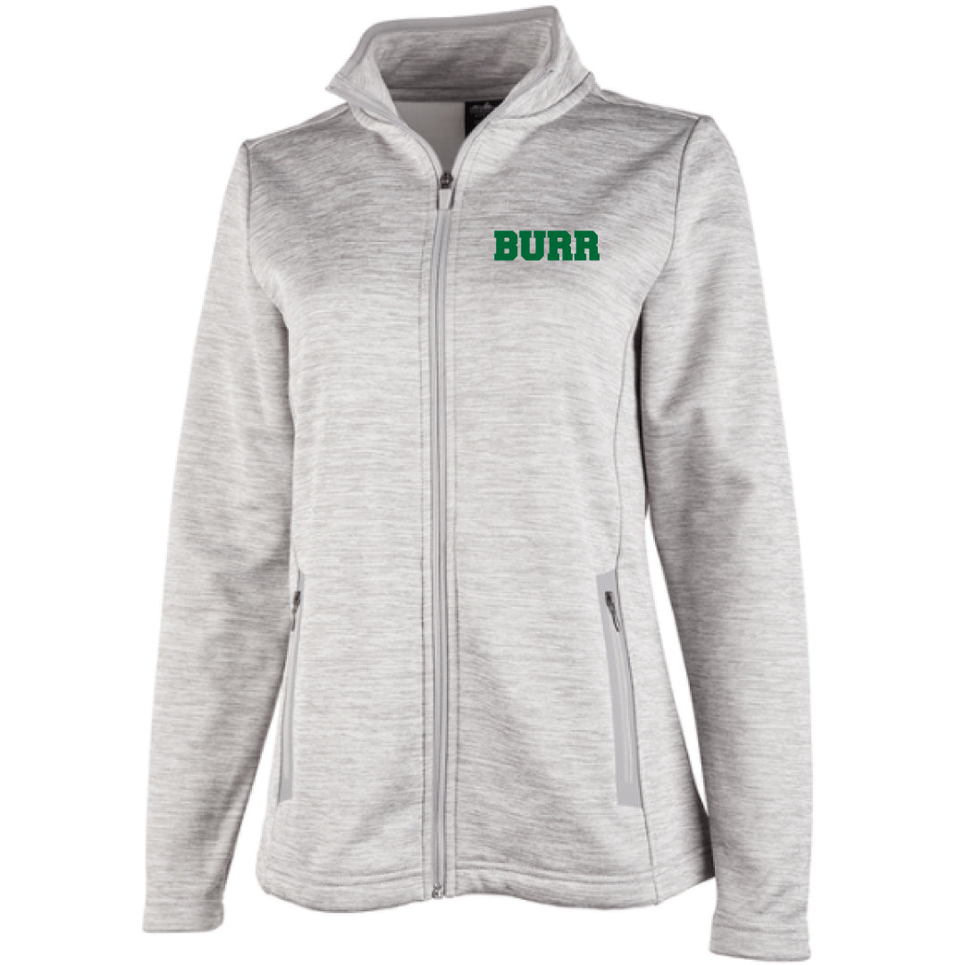 Burr Elementary School Faculty Knit Full Zip Logowear Burr Elementary Faculty Grey Ladies XS 