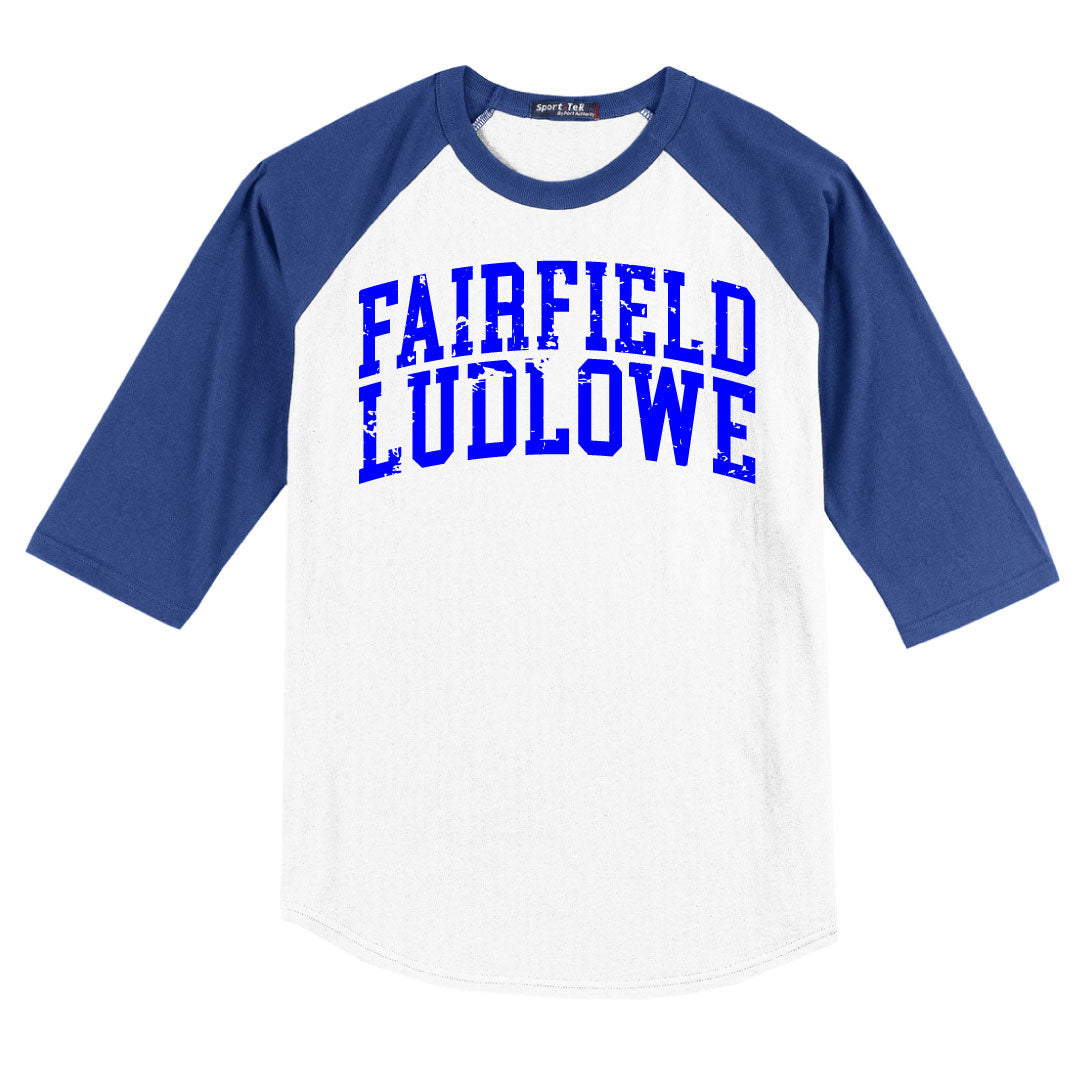 FL Fall Store Raglan 3/4 Sleeve Logowear FL Store White/Royal Adult XS 