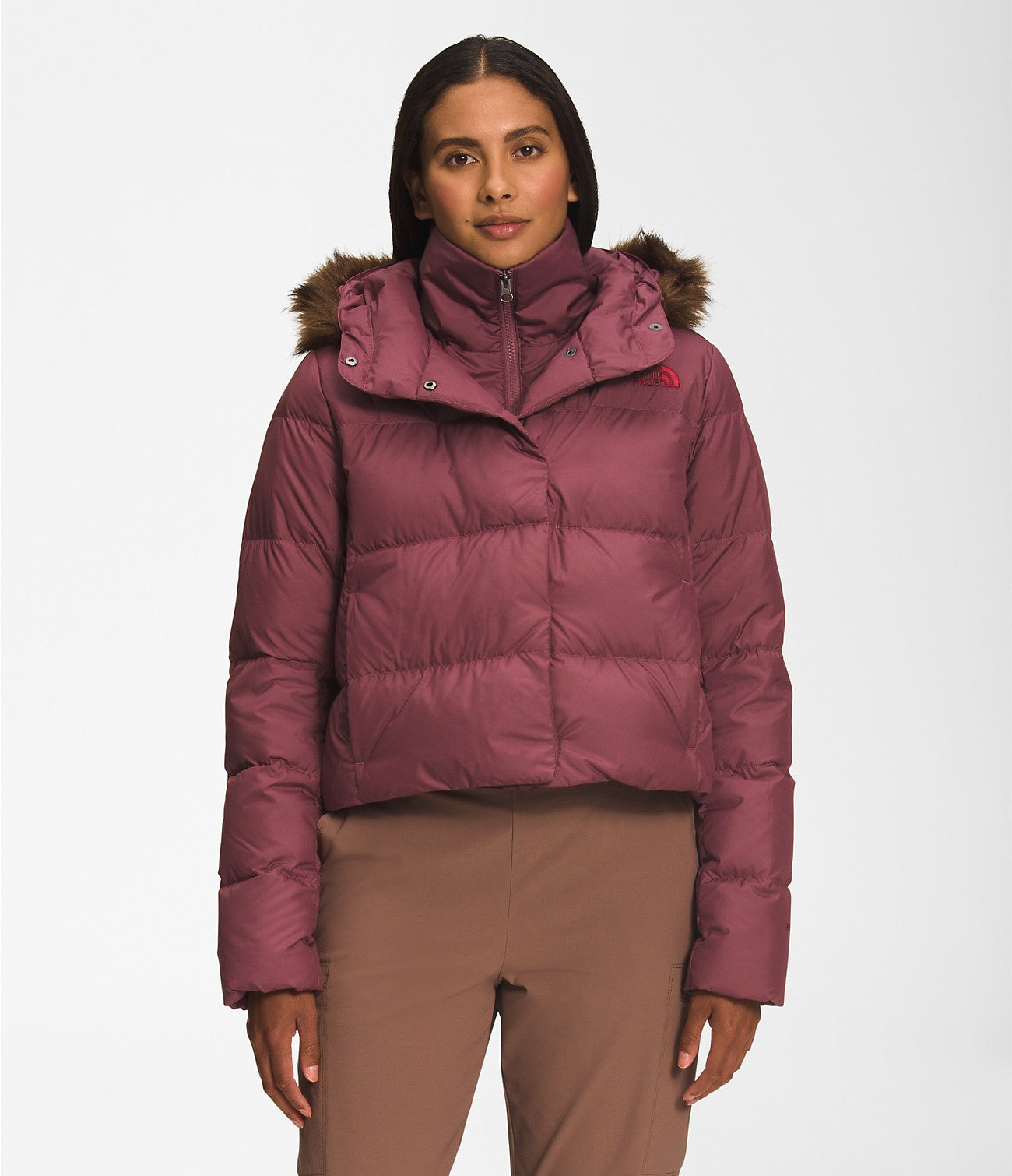 The North Face Women's New Dealio Down Short Jacket Apparel North Face Wild Ginger-6R4 XSmall 