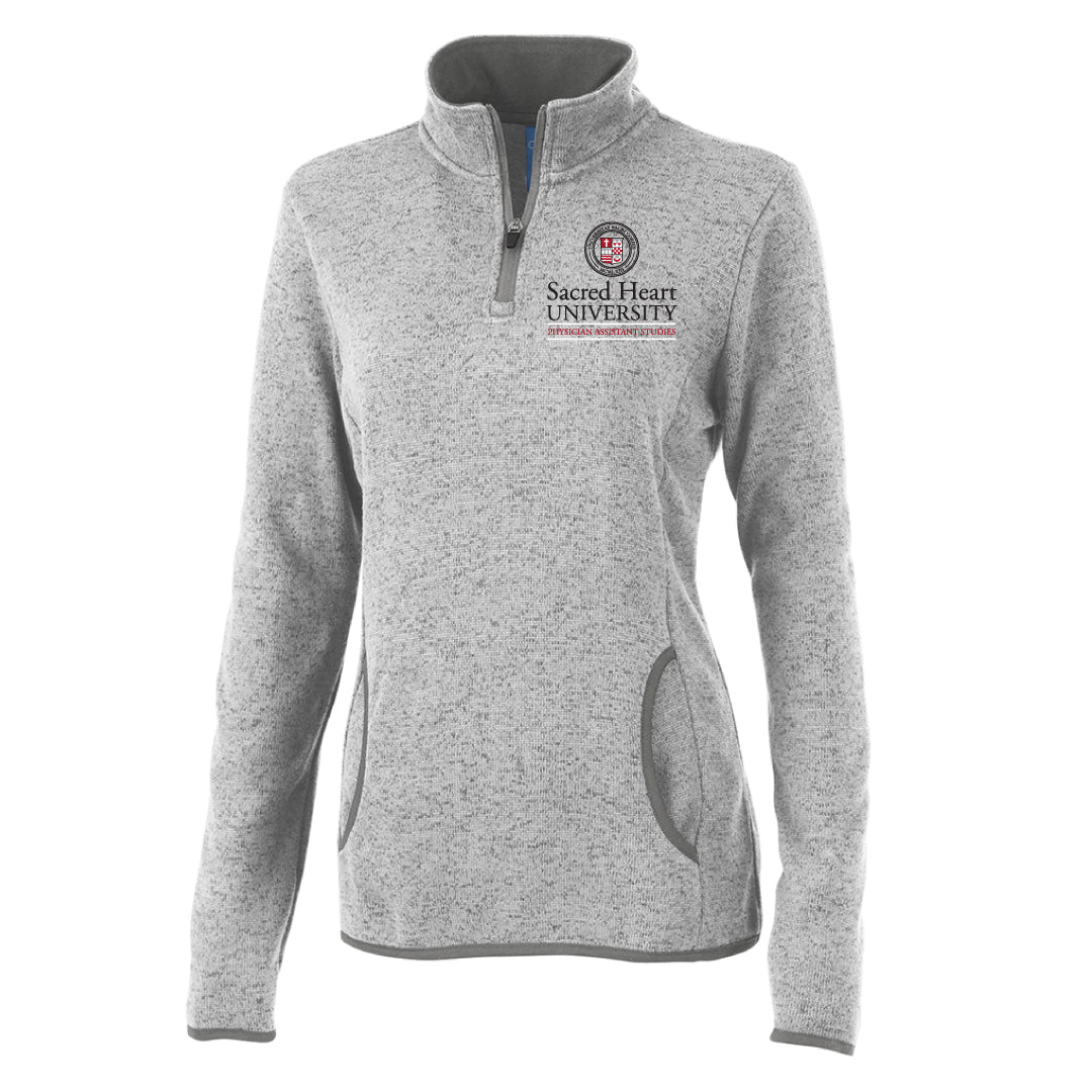 SHU MPAS Ladies Heathered 1/4 Zip Logowear SHU MPAS Ladies XS Light Grey 