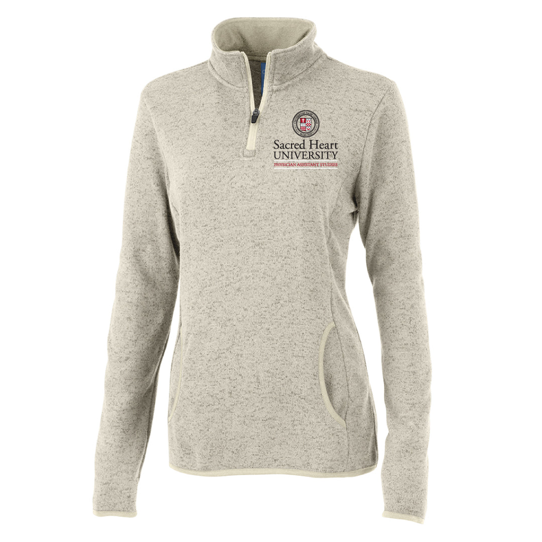 SHU MPAS Ladies Heathered 1/4 Zip Logowear SHU MPAS Ladies XS Oatmeal 