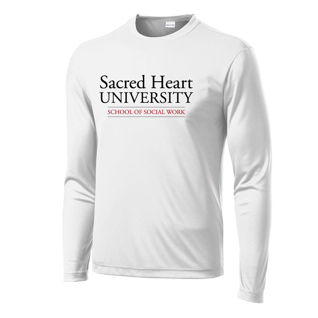 SHU School of Social Work Long Sleeve Performance Tee Logowear SHU School of Social Work White Adult XS