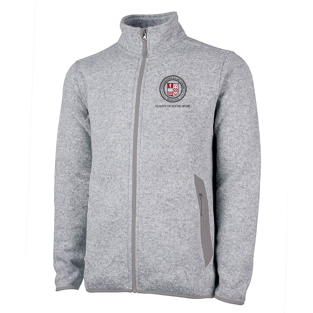 SHU School of Social Work Heathered Full Zip Logowear SHU School of Social Work Heather Grey Mens S