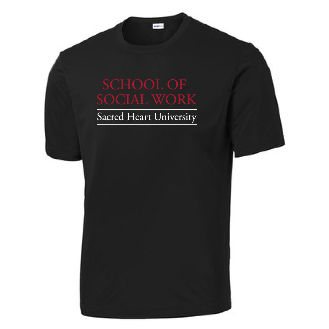 SHU School of Social Work Performance Short Sleeve Logowear SHU School of Social Work Black Adult XS