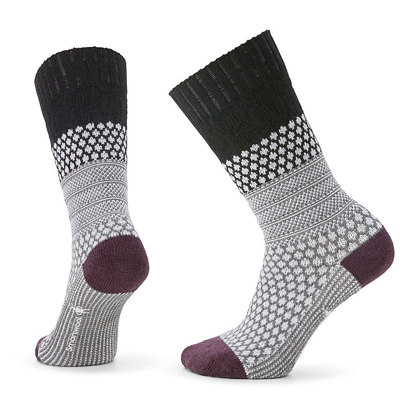 Smartwool Womens Popcorn Cable Sock Apparel Smartwool Black Small 