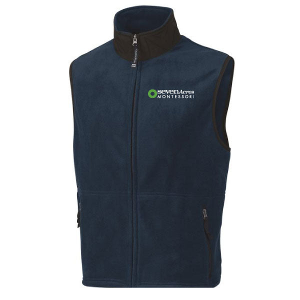 Seven Acres Montessori School Fleece Vest Logowear Seven Acres Montessori School Mens S  