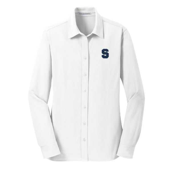 Staples Faculty Button Down Knit Shirt Logowear Staples Faculty