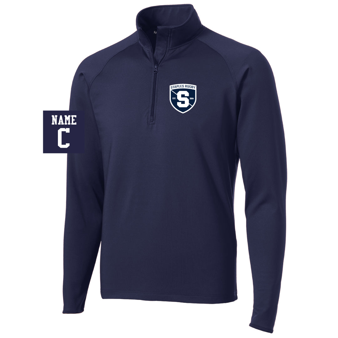 Staples Rugby Performance 1/4 Zip Logowear Staples Rugby Navy Mens XS 