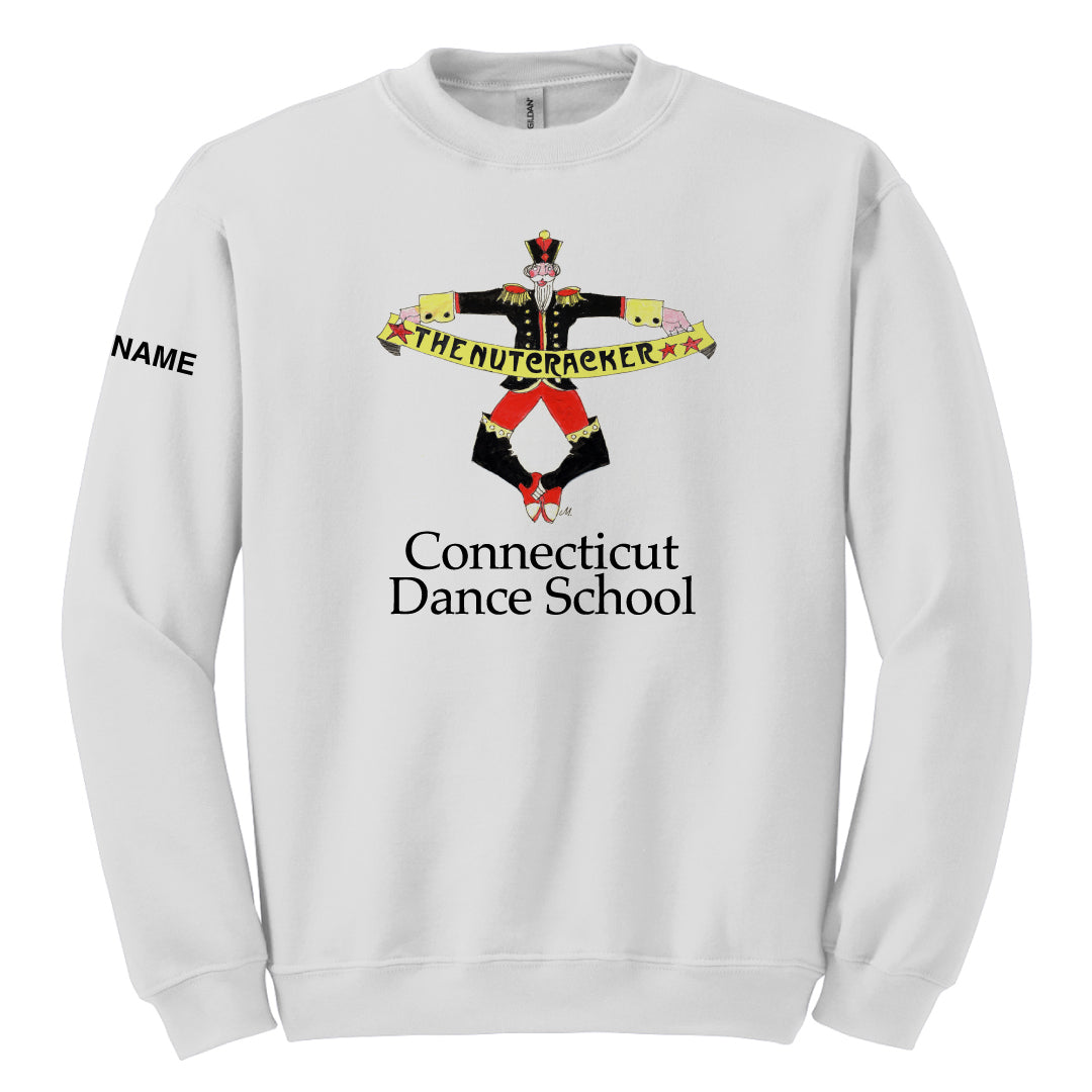 CT Dance Nutcracker Crewneck Sweatshirt Logowear Connecticut Dance School White Youth S 