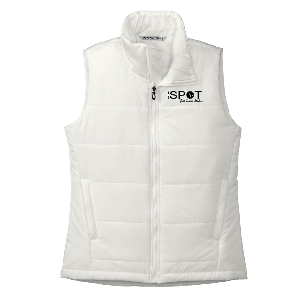 The Spot Dance Puffer Vest Logowear The Spot Just Dance Ladies XS White 