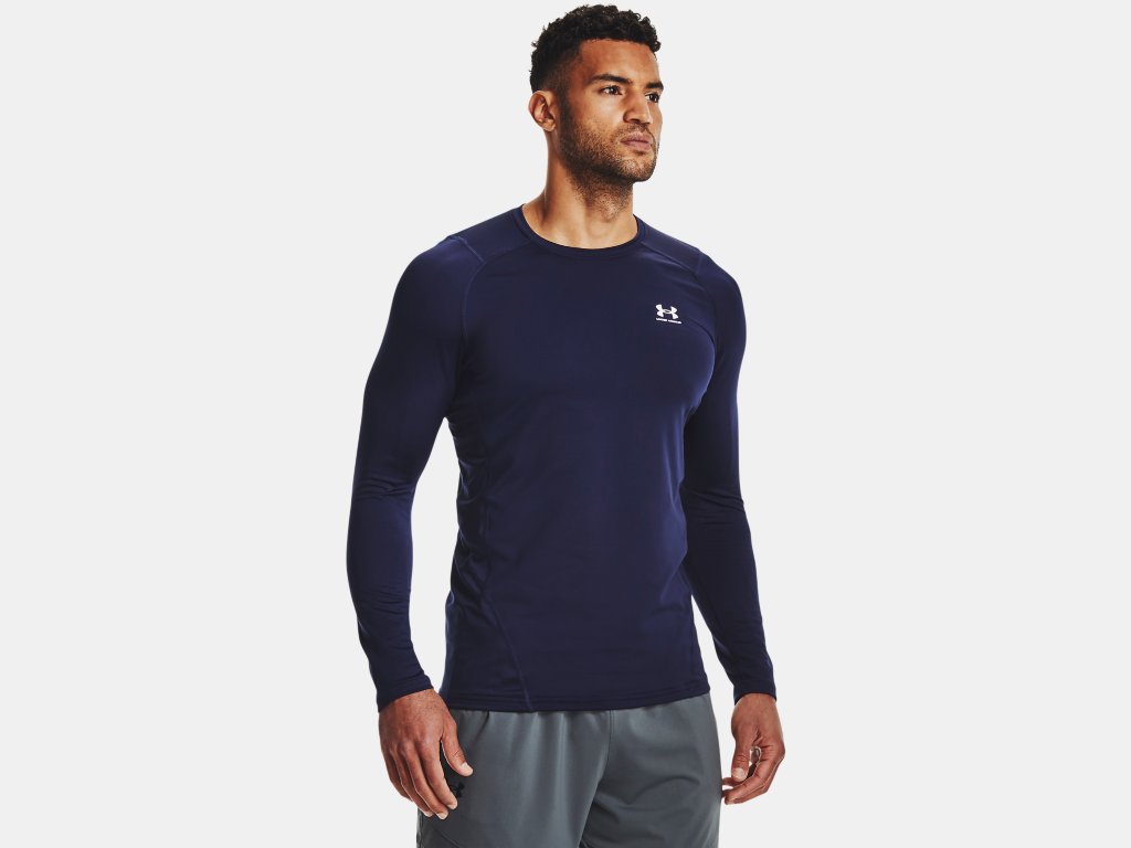 Under Armour Men's ColdGear Armour Fitted Crew Apparel Under Armour Midnight Navy/White-410 Small 
