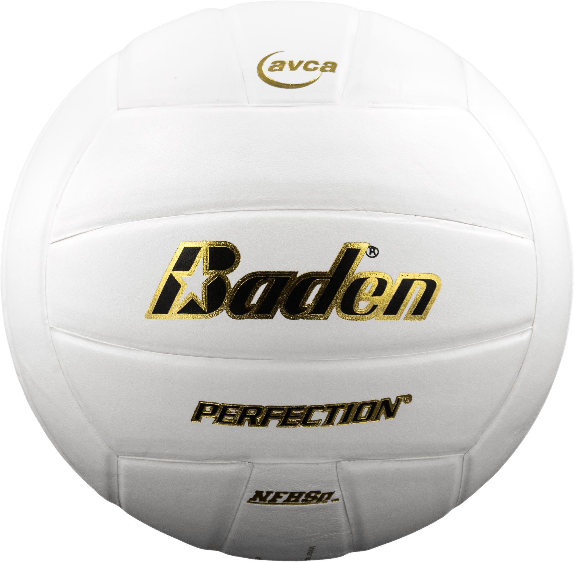Baden Perfection NFHS Leather Volleyball Equipment Baden White/White  
