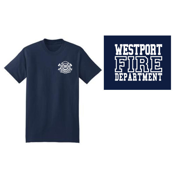 Westport Fire Department Beefy Short Sleeve Cotton Tee Logowear Westport Fire Department Adult S Navy 