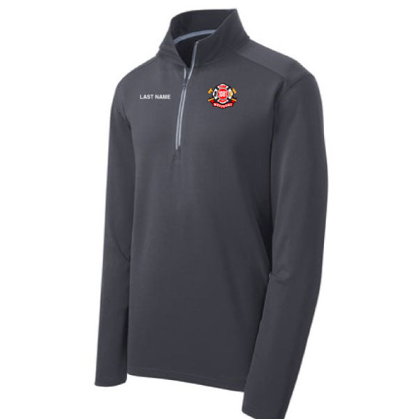 Westport Fire Department Gray Performance 1/4 Zip Logowear Westport Fire Department Mens S  