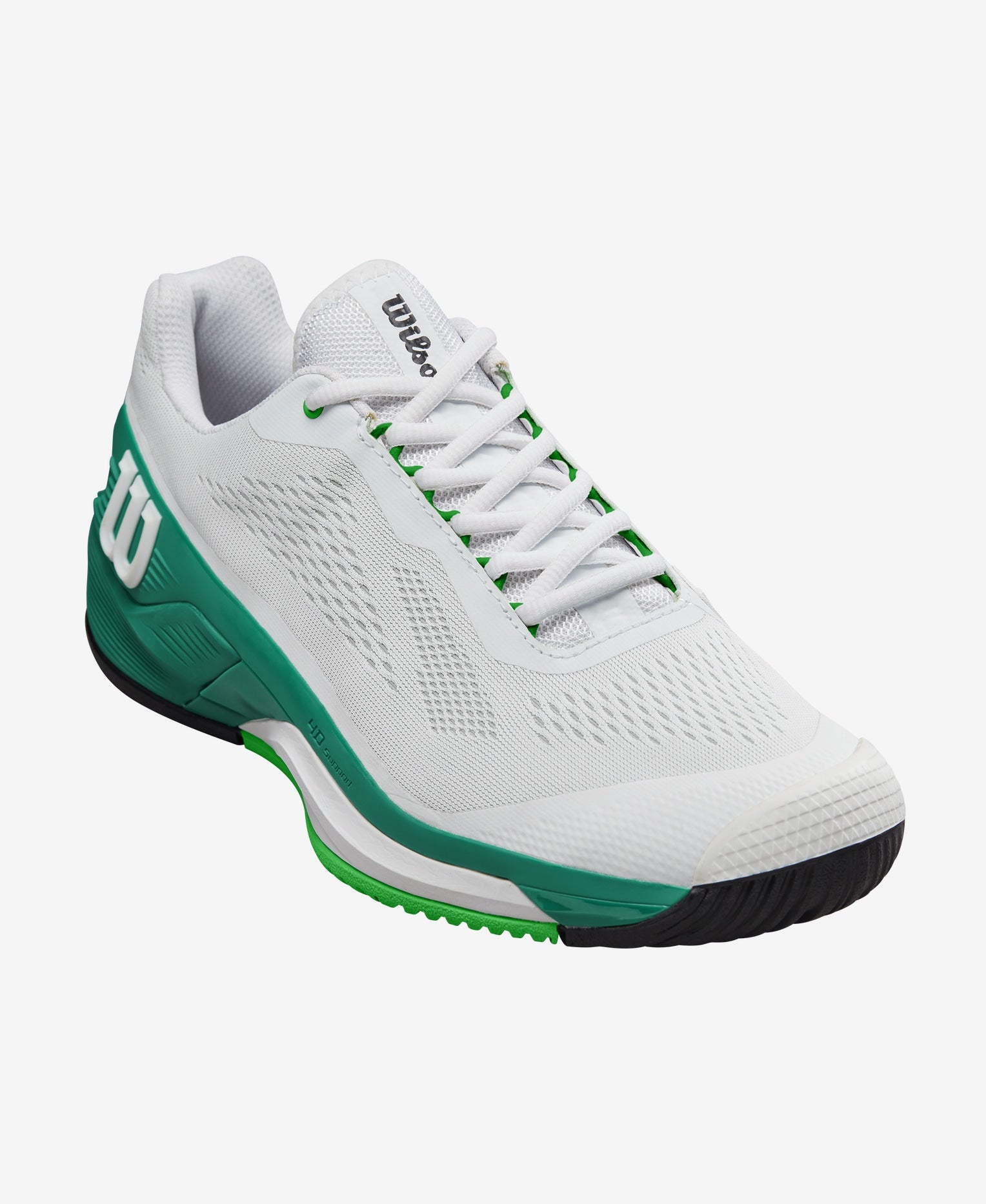 Wilson Men's Rush Pro 4.0 Footwear Wilson 8 White/Bosphorus/Classic Green 