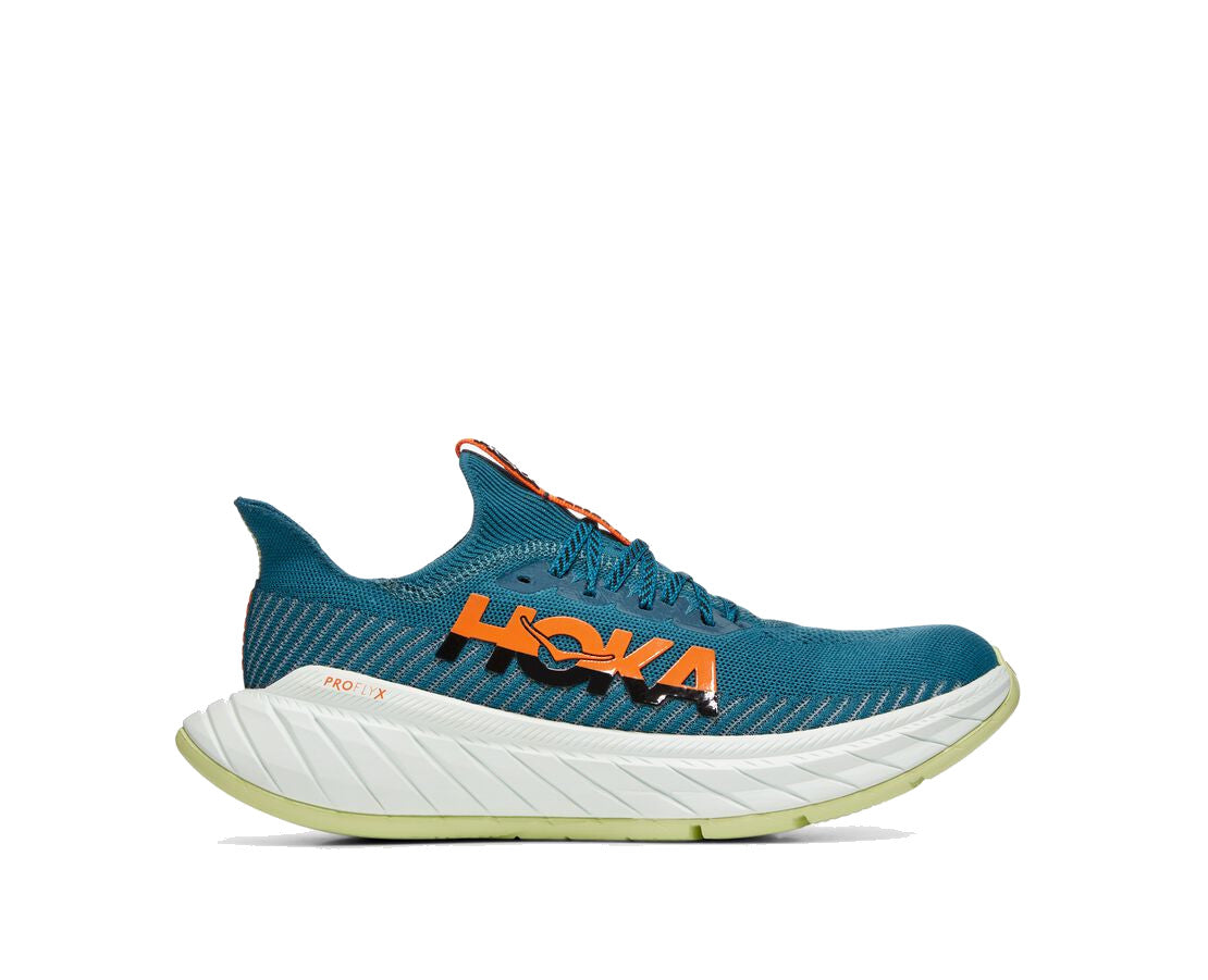 Hoka Men's Carbon X 3 Footwear Hoka One One 8 Blue Coral/Black-BCBLC 