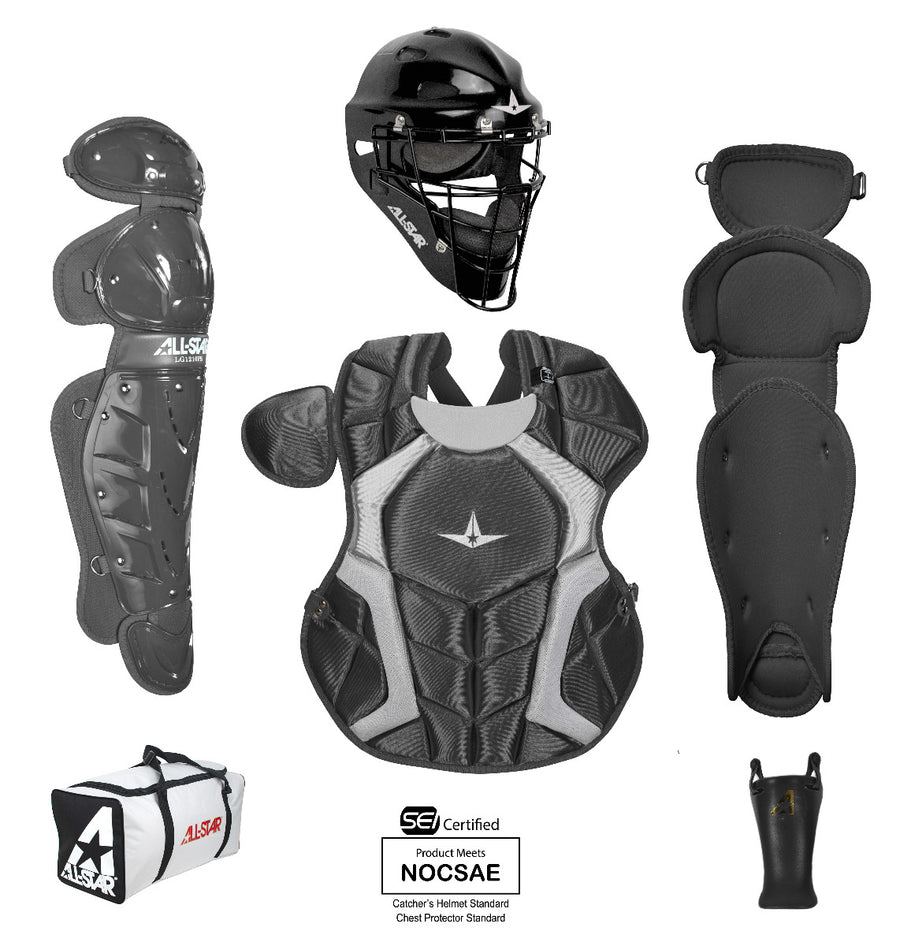 All Star Players Series Catchers Kit Ages 9-12 Equipment All Star Black  
