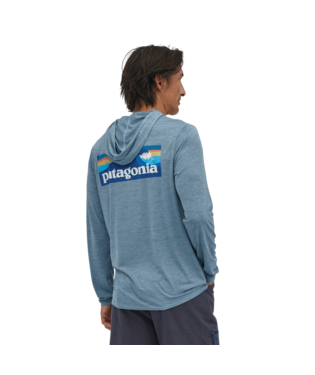 Patagonia Men's Capilene Cool Daily Graphic Hoody Apparel Patagonia Boardshort Logo/Light Plume Grey X-Dye-BLPX Small 