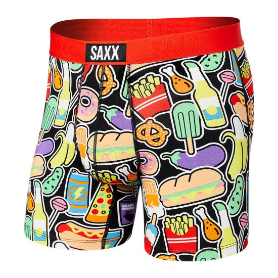 SAXX Mens' Vibe Super Soft Boxer Brief Apparel SAXX Sticker Snacks Small 