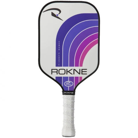 ROKNE Curve Classic Pickleball Paddle, racchette da pickle ball approvate USAPA, texture ProGrit Texture, Max Spin & Control, Comfort Cushion Grip, manico lungo, fibra di vetro, polipropilene a nido ROKNE Curve Classic Pickleball Paddle, racchette da pickle ball approvate USAPA, texture ProGrit Texture, Max Spin & Control, Comfort Cushion Grip, manico lungo, fibra di vetro, polipropilene a nido
