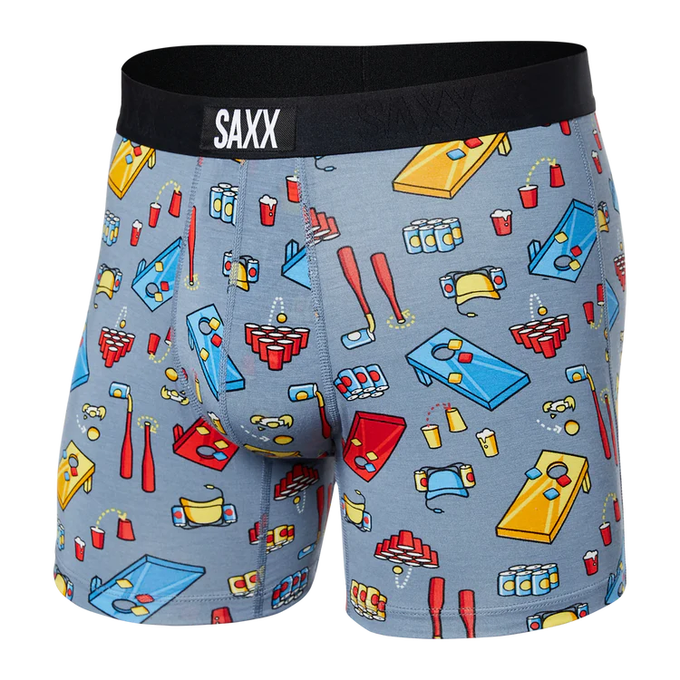 SAXX Mens' Vibe Super Soft Boxer Brief Apparel SAXX Beer Olympics Small 